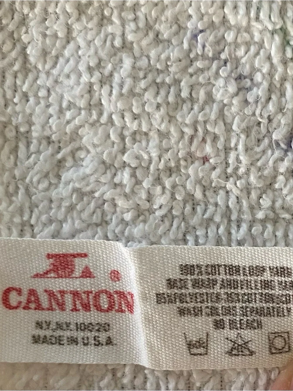 Vintage Cannon Multicolor Pastel Butterfly Hand Towel 1970s / 1980s